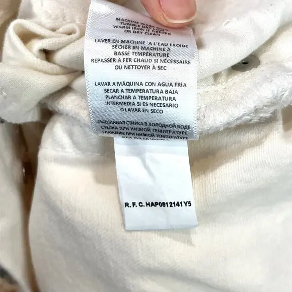 RE/DONE Size 24 Button Fly Mid Rise Jeans Vintage Off White - Picture 8 of 9